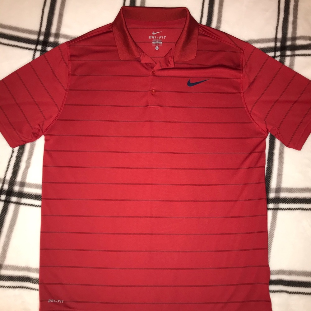 Tiger Woods Nike Red Golf Shirt Large